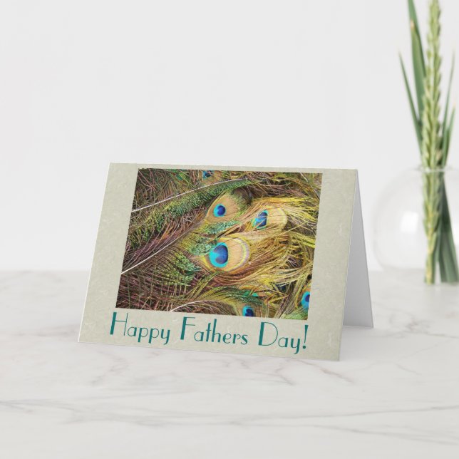 Peacock Feathers Fathers Day Card (Front)