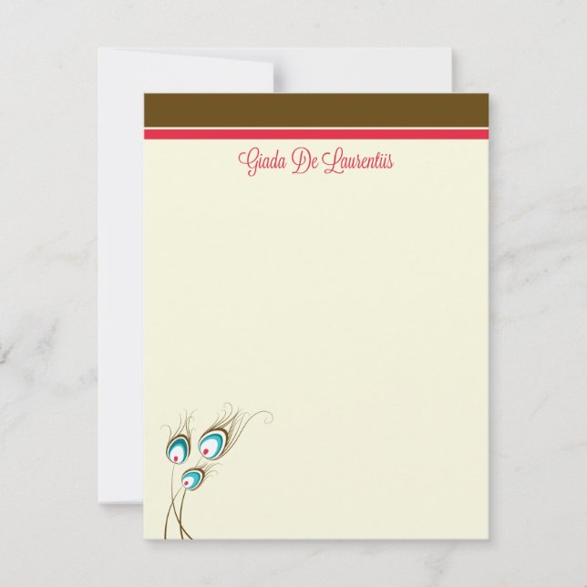 Peacock Feathers Flat (Giada De Laurentiis) Note Card (Front)