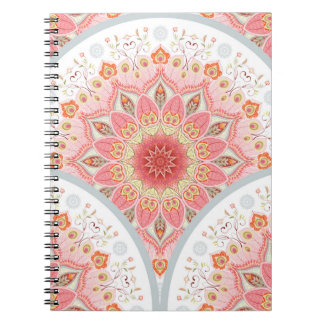 Peacock Feathers, Floral Round Ornament. Notebook