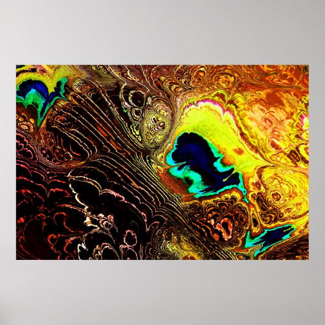 Peacock Feathers Fractal 1 Print (Front)
