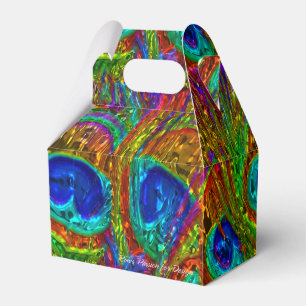 Peacock Feathers Glass Art 1 Favour Box