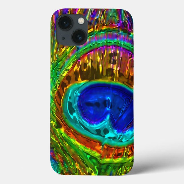 Peacock Feathers Glass Art 1 iPad Case (Back)