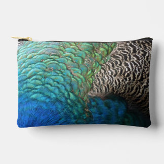 Peacock Feathers I Colourful Abstract Nature Desig Accessory Pouch