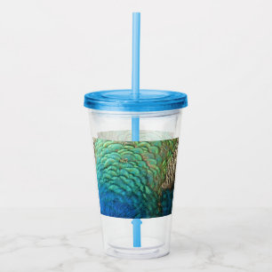 Peacock Feathers I Colourful Abstract Nature Desig Acrylic Tumbler