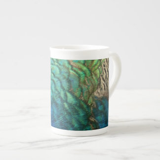 Peacock Feathers I Colourful Abstract Nature Desig Bone China Mug