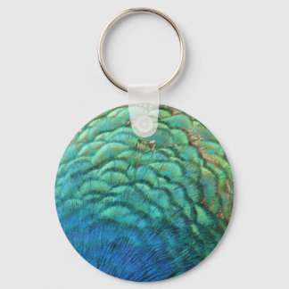 Peacock Feathers I Colourful Abstract Nature Desig Key Ring