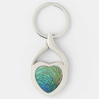 Peacock Feathers I Colourful Abstract Nature Desig Key Ring