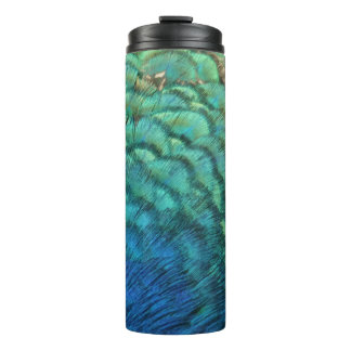Peacock Feathers I Colourful Abstract Nature Desig Thermal Tumbler