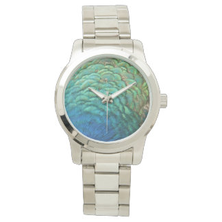 Peacock Feathers I Colourful Abstract Nature Desig Watch