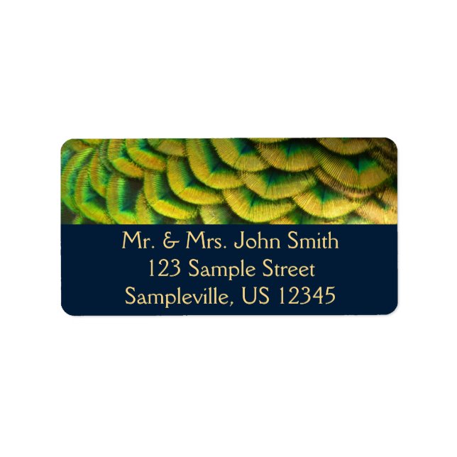 Peacock Feathers II Colourful Nature Label (Front)