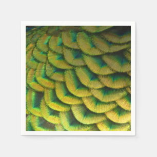 Peacock Feathers II Colourful Nature Napkin