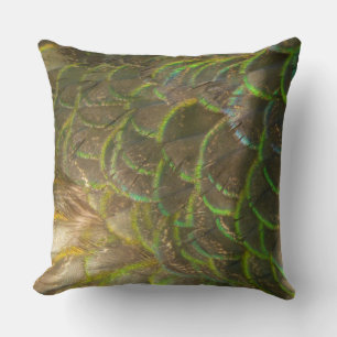 Peacock Feathers III (Female) Subtle Nature Design Cushion