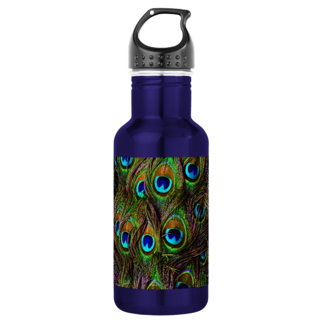 Peacock Feathers Invasion - 532 Ml Water Bottle (Front)