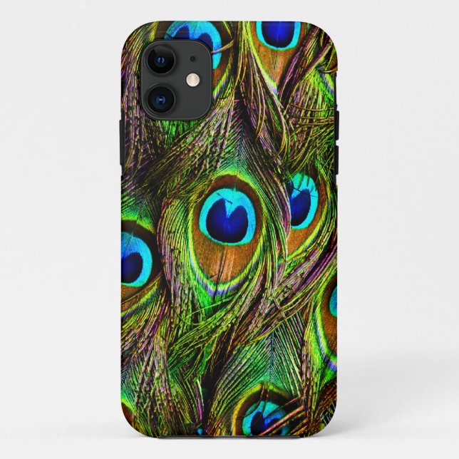 Peacock Feathers Invasion Case-Mate iPhone Case (Back)