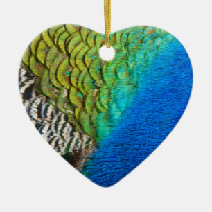 Peacock Feathers IV Colourful Abstract Nature Ceramic Tree Decoration
