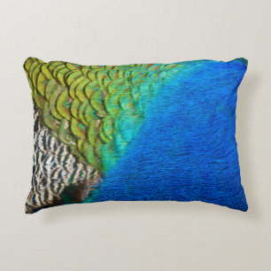 Peacock Feathers IV Colourful Abstract Nature Decorative Cushion