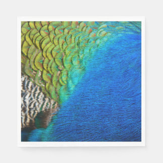 Peacock Feathers IV Colourful Abstract Nature Napkin