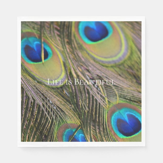 Peacock Feathers Kauai Hawaii Napkin (Front)