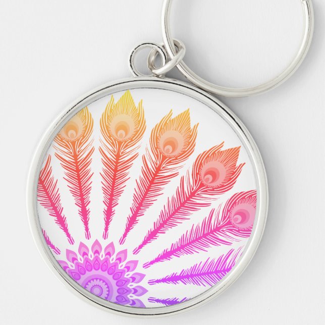 Peacock feathers  key ring (Front)