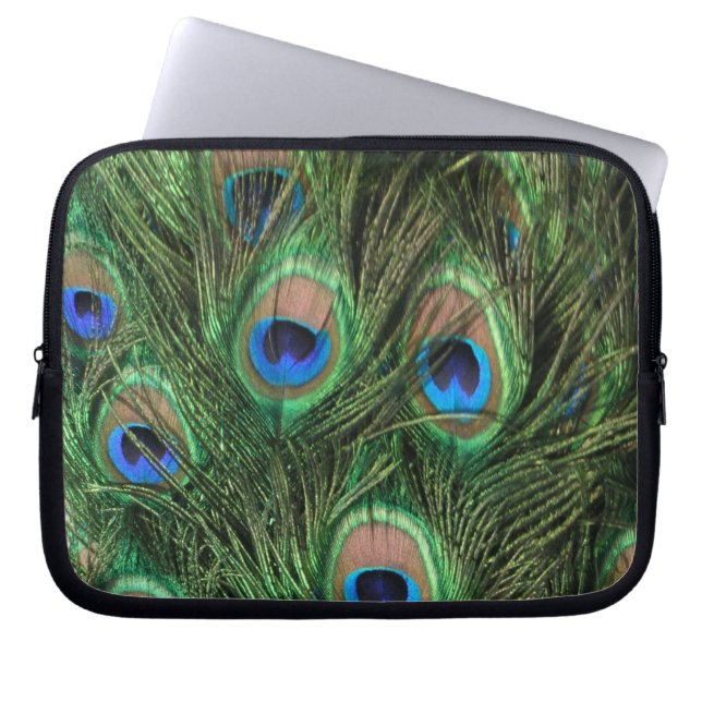 Peacock Feathers Laptop Sleeve (Front)