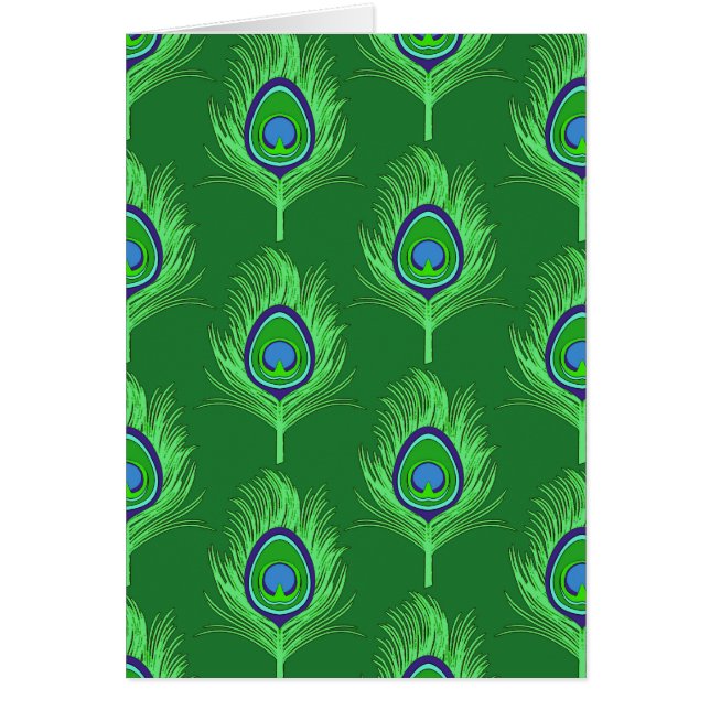 Peacock Feathers, Lime Green on Emerald Green (Front)