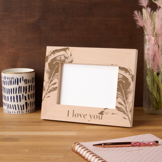 Peacock Feathers Love Etched Frames (Left)