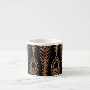 Peacock Feathers, Luxury Oriental Pattern. Espresso Cup