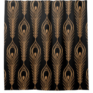 Peacock Feathers, Luxury Oriental Pattern. Shower Curtain