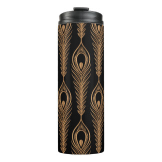 Peacock Feathers, Luxury Oriental Pattern. Thermal Tumbler