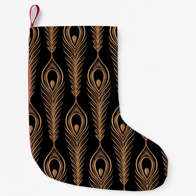 Peacock feathers luxury pattern seamless. Oriental Small Christmas Stocking (Front)