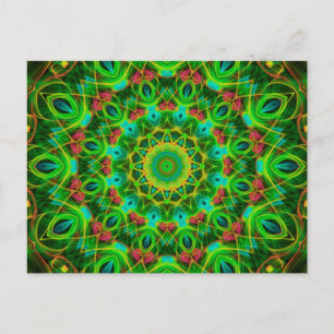 Peacock Feathers Mandala Postcard