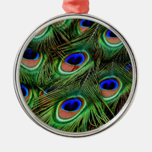 Peacock Feathers Metal Tree Decoration
