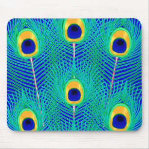 Peacock Feathers Mouse Pad