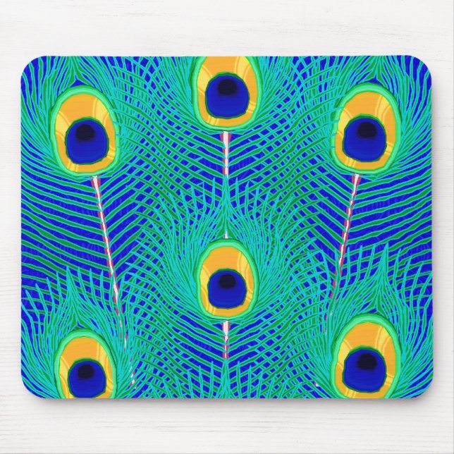 Peacock Feathers Mouse Pad (Front)