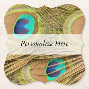 Peacock Feathers Paper Coaster