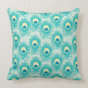 Peacock feathers pattern cushion