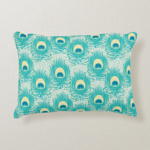 Peacock feathers pattern decorative cushion