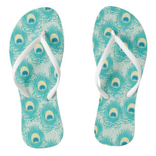 Peacock feathers pattern jandals