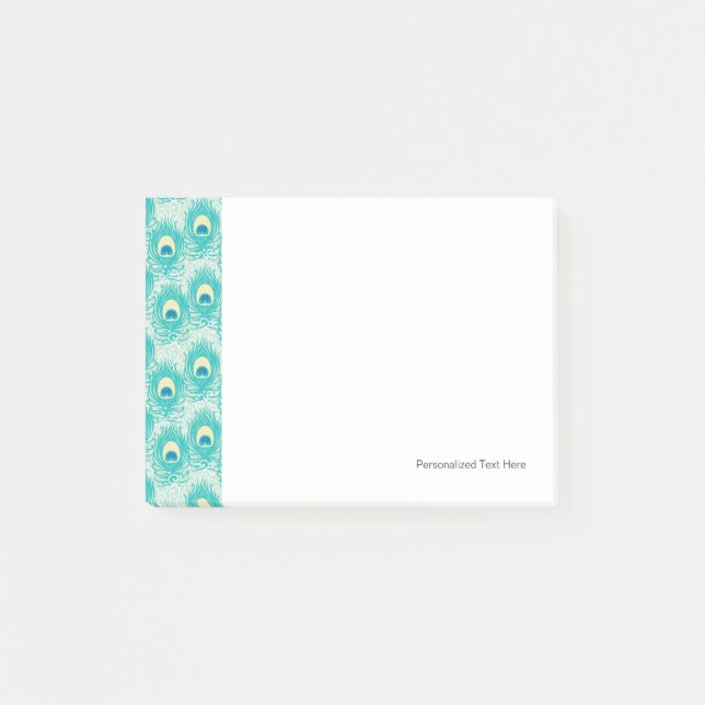 Peacock feathers pattern post-it notes (Front)