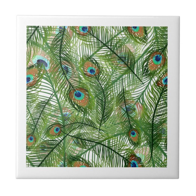Peacock feathers pattern tile (Front)