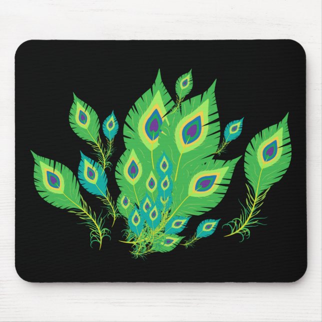 Peacock Feathers | Peacock Birds | Nature Mouse Pad (Front)