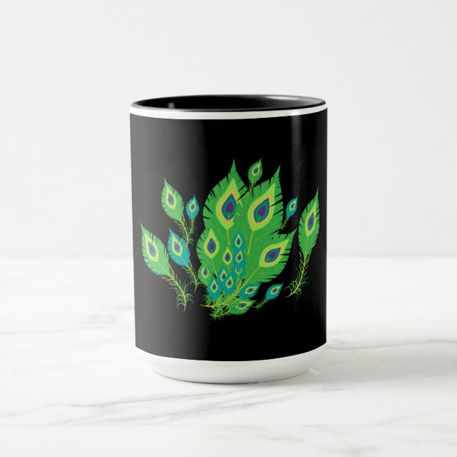 Peacock Feathers | Peacock Birds | Nature Mug (Center)