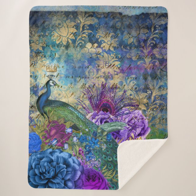 Peacock Feathers Peacocks Elegant Trendy Blanket (Front)