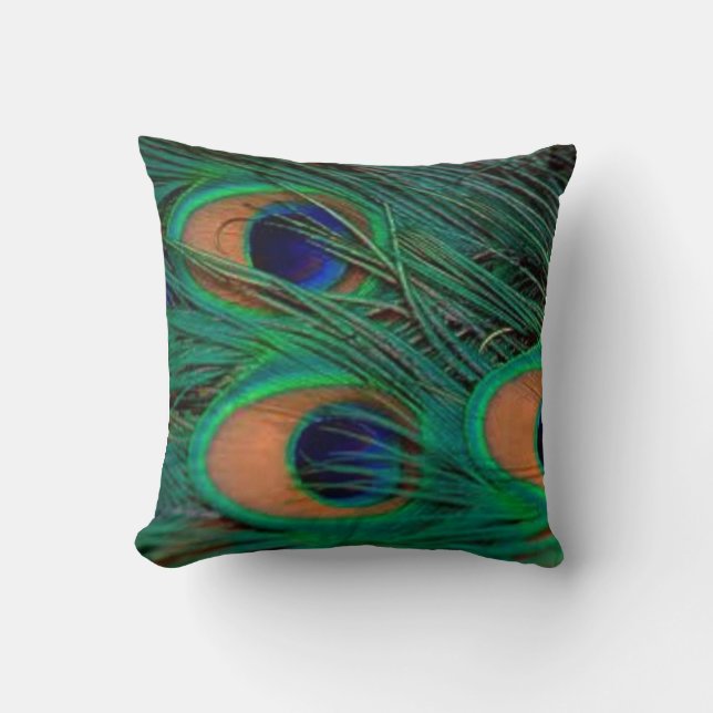 Peacock Feathers Pillow (Front)