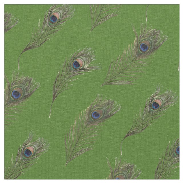 Peacock Feathers Pretty Fabric (Close Up)