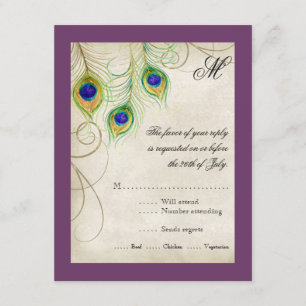Peacock Feathers RSVP Response Card