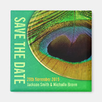 Peacock Feathers Save the Date Magnet