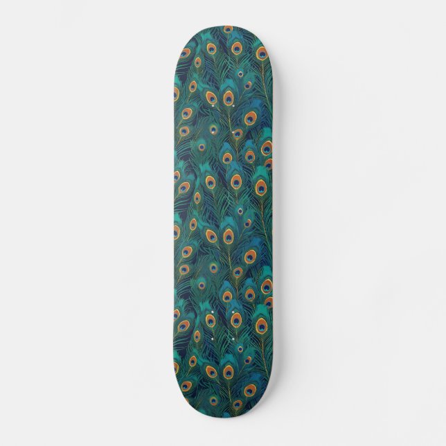 Peacock Feathers Skateboard (Front)