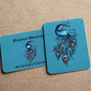 Peacock Feathers Teal Peacocks        Card