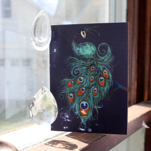 Peacock Feathers Teal Peacocks Card